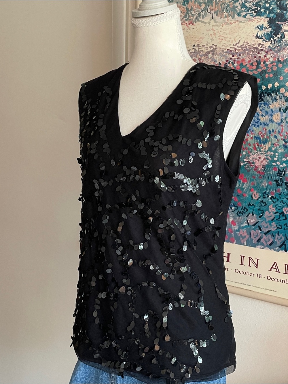 Vintage Y2K Black Sequin Tank Top Large
Going Out Holiday Cocktail Whimsigoth - Picture 4 of 11